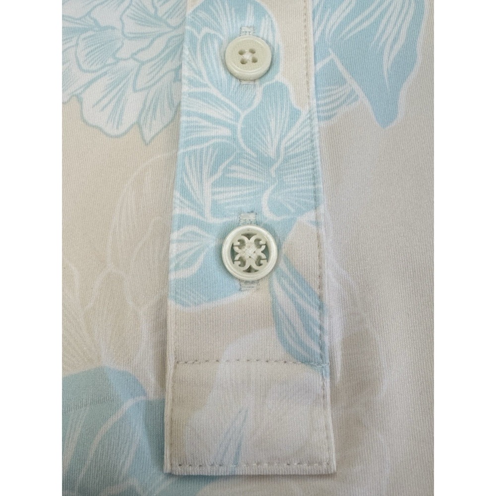NWT G/Fore Stamped Floral Jersey Golf Polo Shirt Beige/ Stone Size XXL $120 - Picture 11 of 12